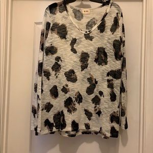 Animal print long sleeve sweater
